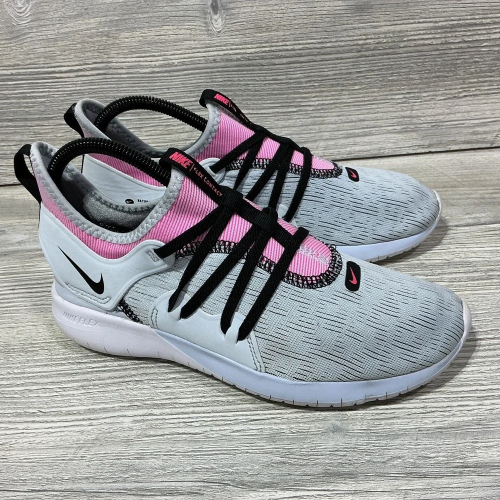 Nike Flex Contact 3 AQ7488-400 Gray Running Shoes Sneakers Women's Size 7.5
